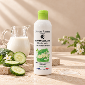 Eau Micellaire au Lait d’ânesse – Concombre 250 ml